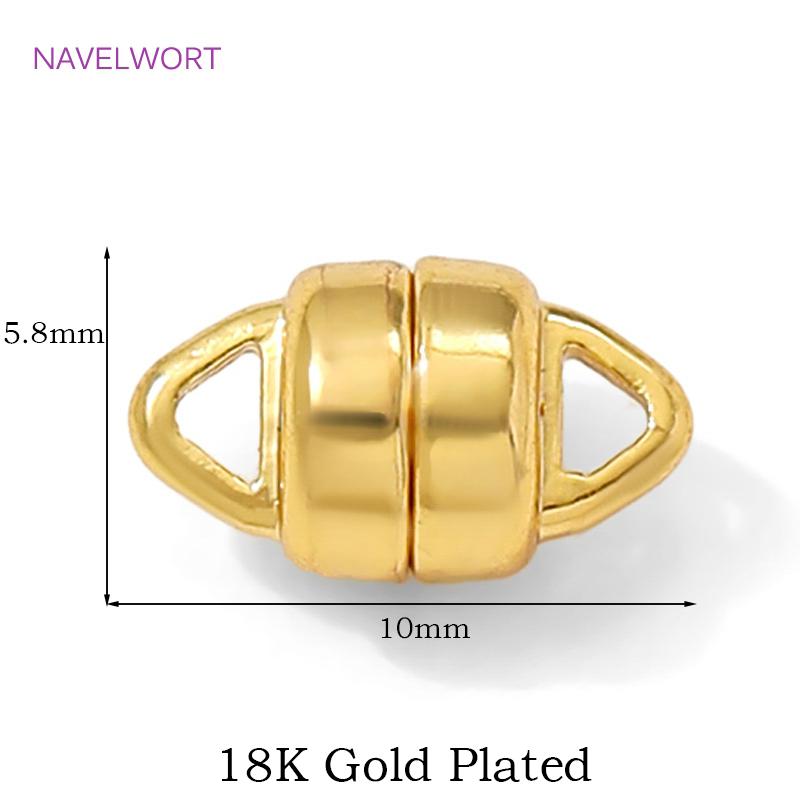 18K Gold Plated Magnetic Clasps For Bracelets,Clasps For Jewelry,Brass Necklace Clasps Connectors,DIY Jewelry Making Findings 2 pieces