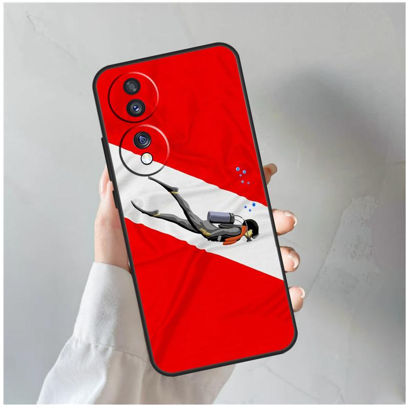 

Diver Down Diving Flag For Honor Magic 8 7 6 5 Pro Case For Honor 400 200 Lite 90 70 50 X8c X8b X9a X9b X9c X9d Win Honor 400