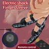 Electro Shock Penis Massager Finger Sleeve Vibrators for Male Glans G-point Stimulator Delayed Ejaculation Trainer Ring Sex Toys