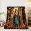 Unsere Liebe Frau von Guadalupe Rosen Decke Bedruckte Decke für Wohnzimmer Bett Sofa Mittagspause Weiche Gemütliche Decke für Freundesfest Geschenk