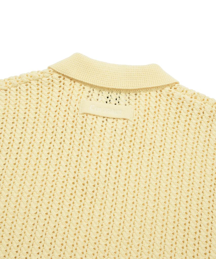 COVERNAT Authentic Crochet Collar Knit Light Yellow
