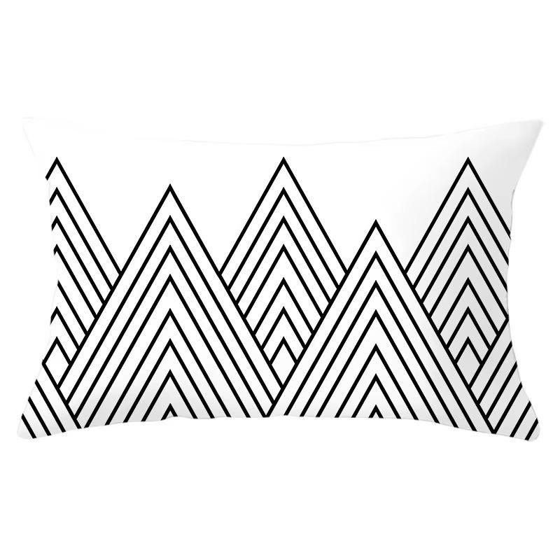 30*50cm Geometric Black and Yellow Pattern Printing Decorative Sofa Living Room Home Furnishing Polyester Rectangular Pillowcase