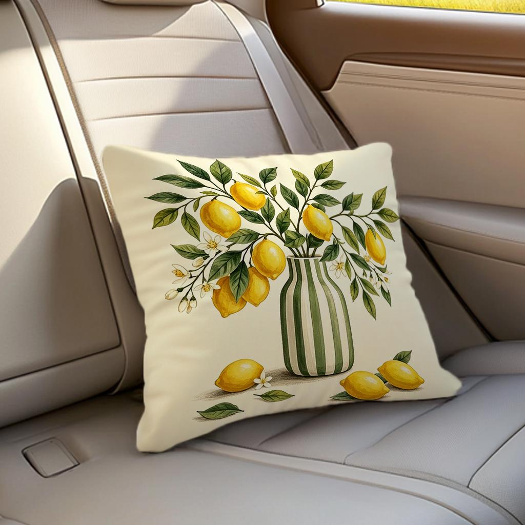 1pcs Striped Lemon Cushions Pillowcase Polyester Cushion Cover Throw Pillow Pillowcover Home Car Sofa Decor