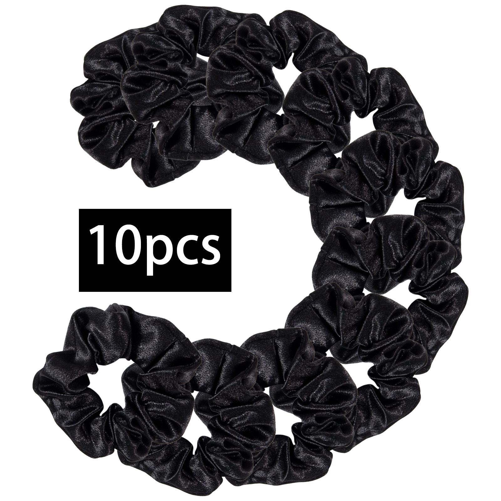 

10 шт. Винтажные резинки для волос для женщин и девочек, высокая эластичность, атласные резинки для волос, модные аксессуары для волос для хвостика и пучка One Size