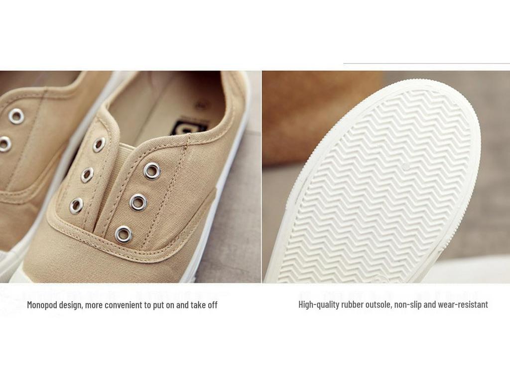 2025 Women's Casual Slip-On Canvas Shoes - Versatile White Flats