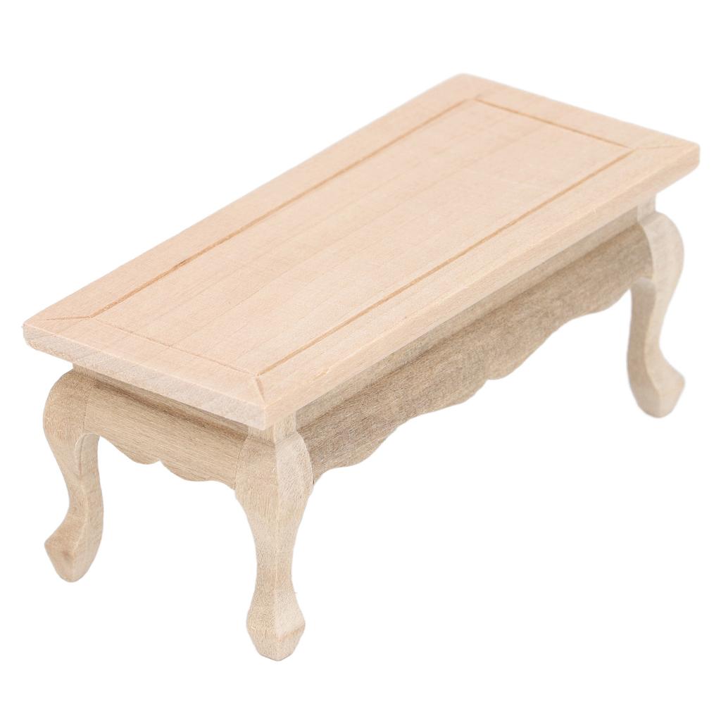 1:12 Dollhouse Tea Table Plain Wooden Miniature Coffee Table Furniture Accessories DIY Pretend Play