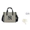 MLB Large Logo NY Yankees Canvas Tote Bag Unisex Tote Bags Black 3AORS062N-50BKS