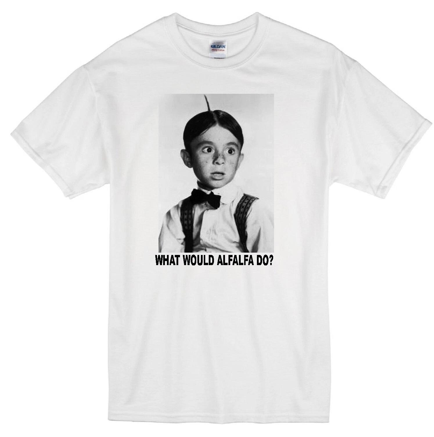 ALFALFA WWD? CARL SWITZER LITTLE RASCALS OUR GANG VINTAGE TV WHITE T-shirt L