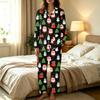 Women's Christmas Print Set, Long Sleeve Top and Long Pants Casual Fashion
