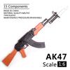 1:6 Scale Toy Mini Gun Model M134 MG42 AK47 98K Rifle Puzzles Building Bricks Assembly Scene Sandpan Game Toy