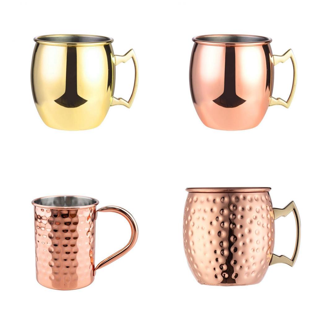 Brass Moscow Mule Mug Stainless Steel Elegant Beer Cup With Colorchanging Finish For Bar Use