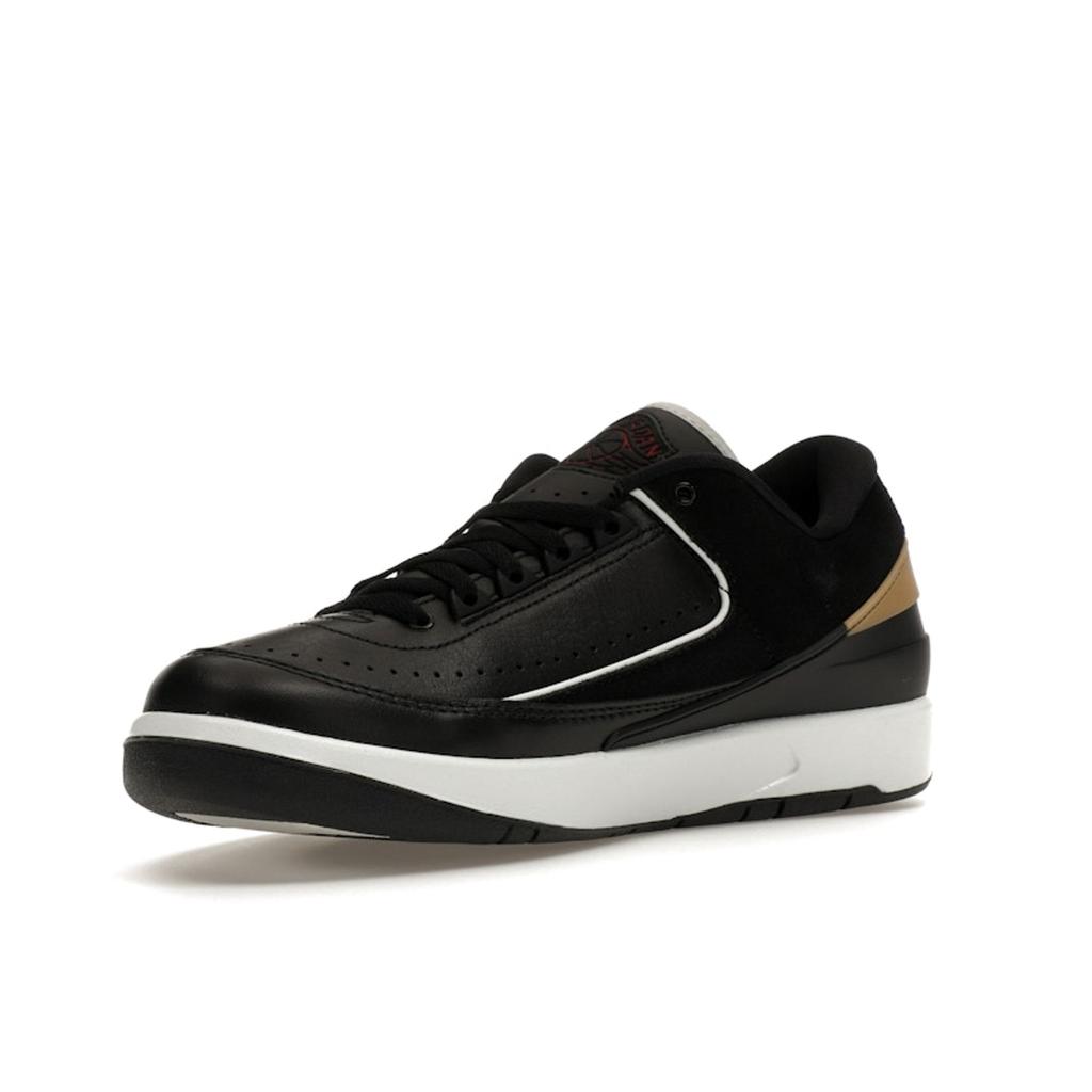 Air Jordan 2 Retro Low Black Metallic Gold Women Sneakers Varsity-Red Off-White DX4401-001