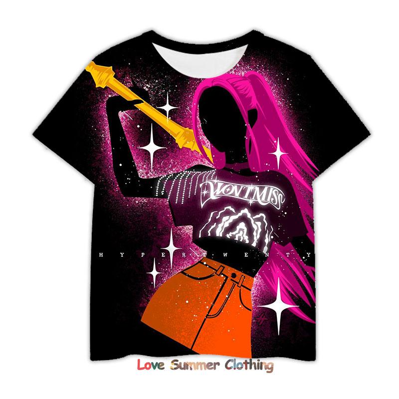 

Футболка Kpop Мисливці на демонів 3D для дівчаток і хлопчиків з коротким рукавом 4-14 років Футболка Аніме Дитячий одяг Huntrix Тигр Хараджуку Топи Футболка Подарунки children-130