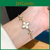 Elegant Goldplated Floral Bracelet With Cubic Zirconia For Women