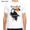 Creative Watercolor Bird Pattern Design Tshirt Unisexs Novelty Toucan Do It Print T Shirt Summer Geek Style Tops Tees Homme