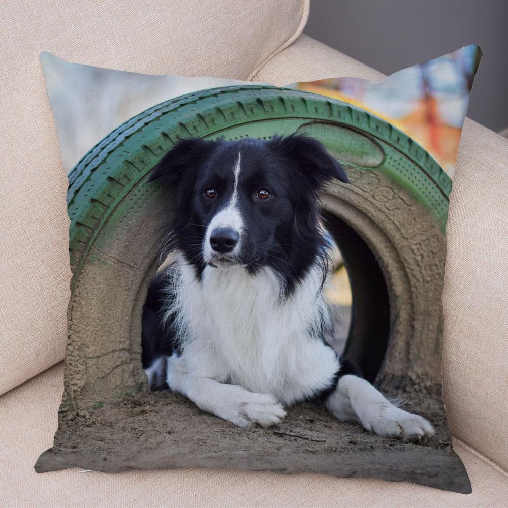 Niedlicher Schäferhund-Muster-Kissenbezug, Hundedruck, dekorativer Kissenbezug, Sofa-Auto-Büro-Kissenbezug