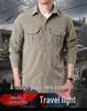 Men's Quick-Dry Military Tactical Outdoor Shirt, Long-Sleeve, Elastic, Breathable, Multi-Pocket Workwear for Spring & Autumn