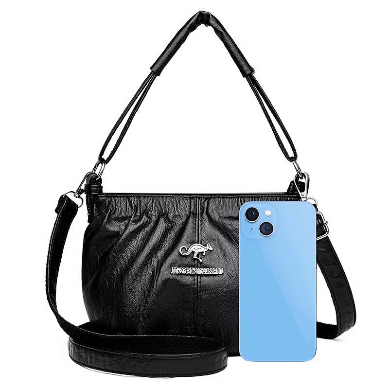 Women's Handbag Mother Bag Large Capacity Crossbody Shoulder Bag Soft Leather Mobile Phone Bag