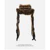 Cute cat ears plush knitted pullover hat children cool spicy wind mixed color braid cold hat winter warm Lei Feng hat