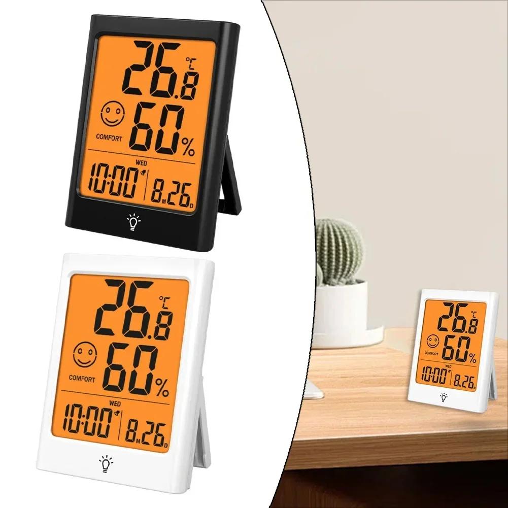 Home Environment 106x77x22mm Measuring Instrument Refrigerator Hanging Thermometer Backlit Display Indoor Environment Monitor