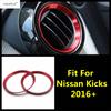 Car Dashboard Side Air AC Conditioning Vent Outlet Ring Circle Cover Trim For Nissan Kicks 2016 - 2024 Red Accessories Interior