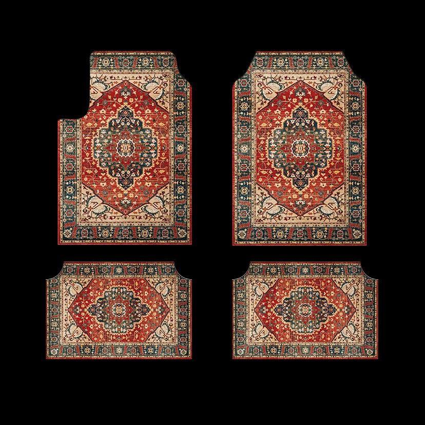 Vintage Persia Kilim Complete Car Foot Mat Machine Made Suede Anti-Skid PVC Bottom Wear Resistant Universal Car Interior Rug