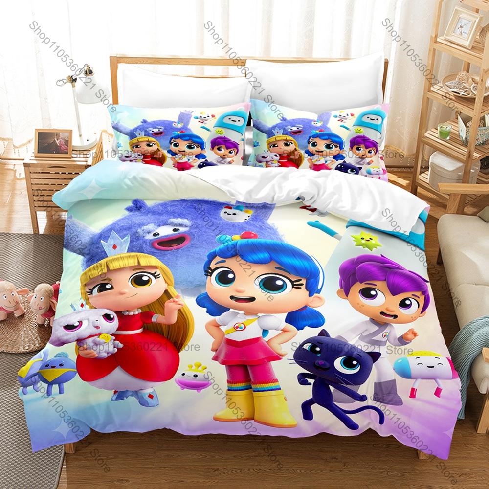 Cool True and the Rainbow Kingdom Themed 3PCS Bedding Set Vivid Rainbow World Art Print Cozy Microfiber All Season Bed Set