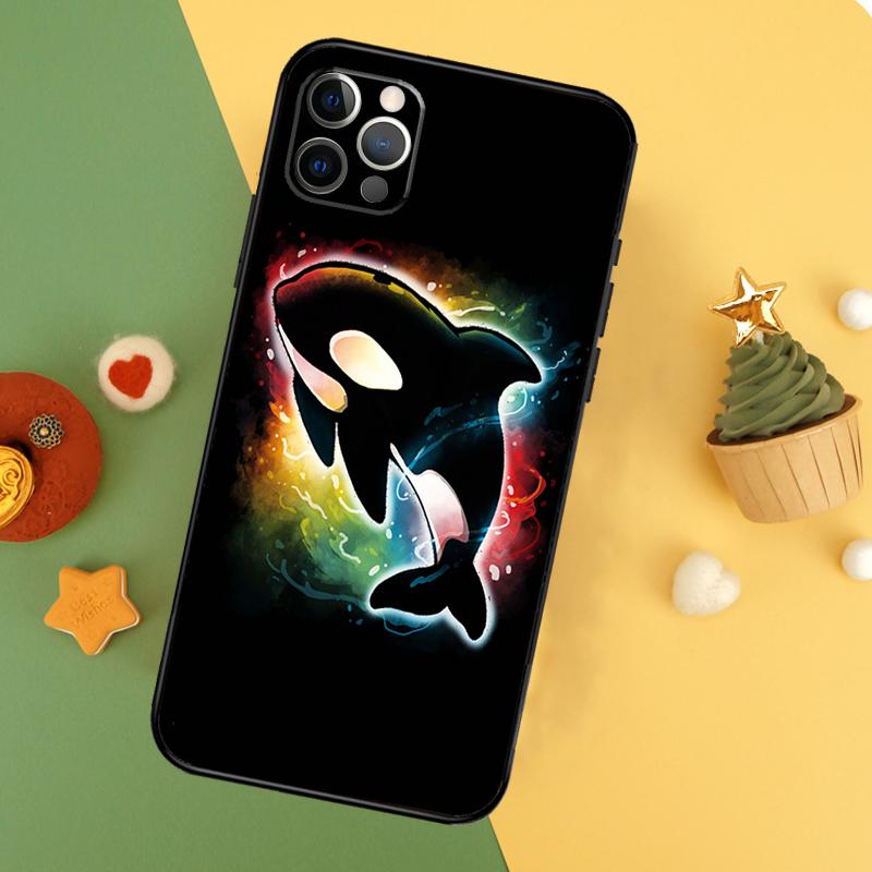 Shark and Killer Whale Phone Case For iPhone 17 16 16E 15 14 12 11 13 Pro Max 12 13 Mini 17Air Shockproof Cover