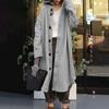 Casaco de inverno feminino com capuz único breasted bainha irregular mangas compridas tornozelo comprimento bolsos grossos cor sólida senhora ao ar livre trench coat