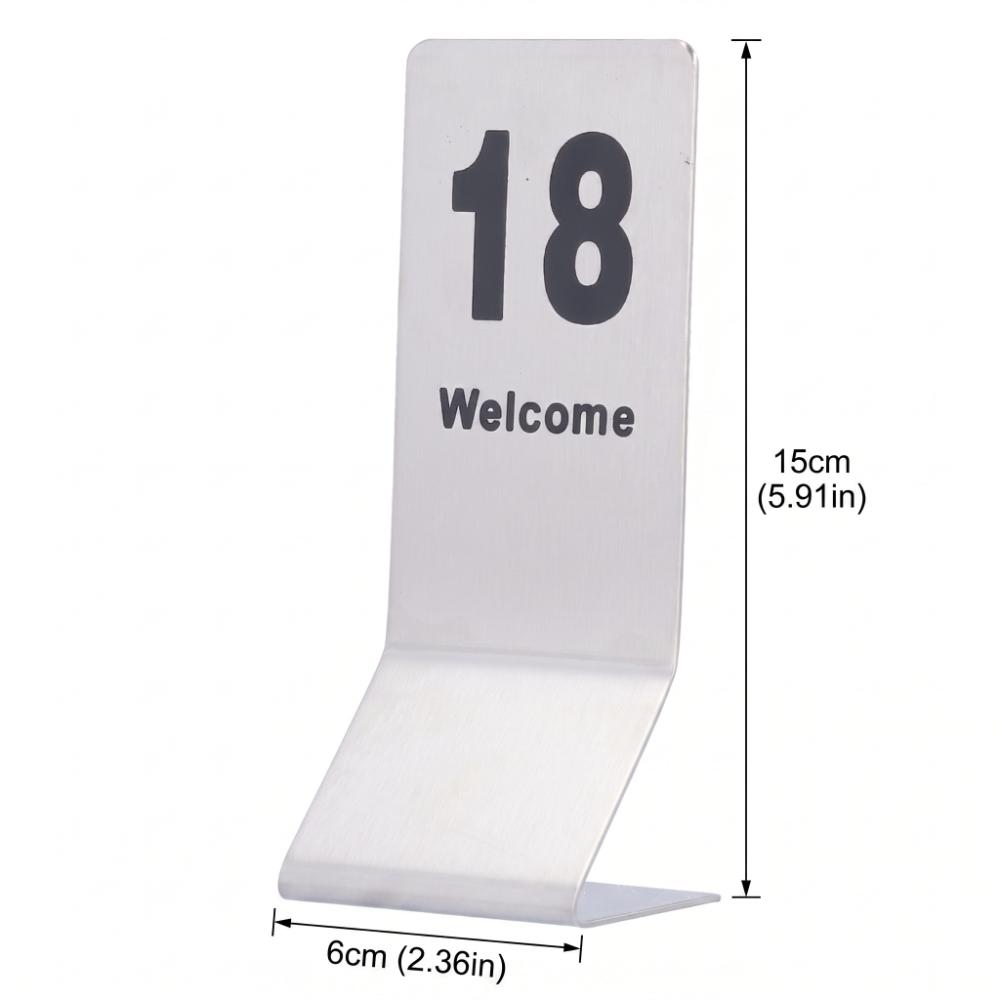 10pcs Double Sided Table Number Cards Stainless Steel Double Sided Table Number Signs  Cafes