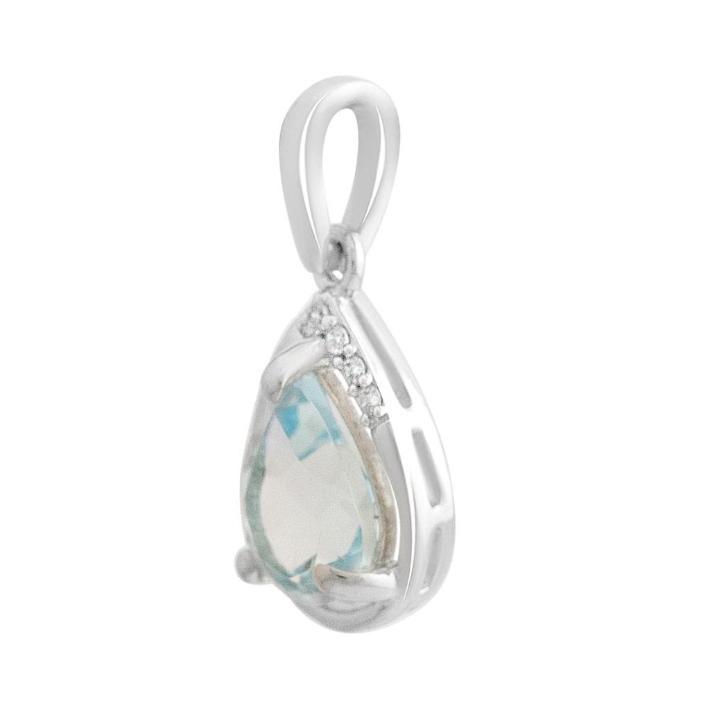 Серебряная подвеска с топазом 1.337ct, фианитами (2212331)