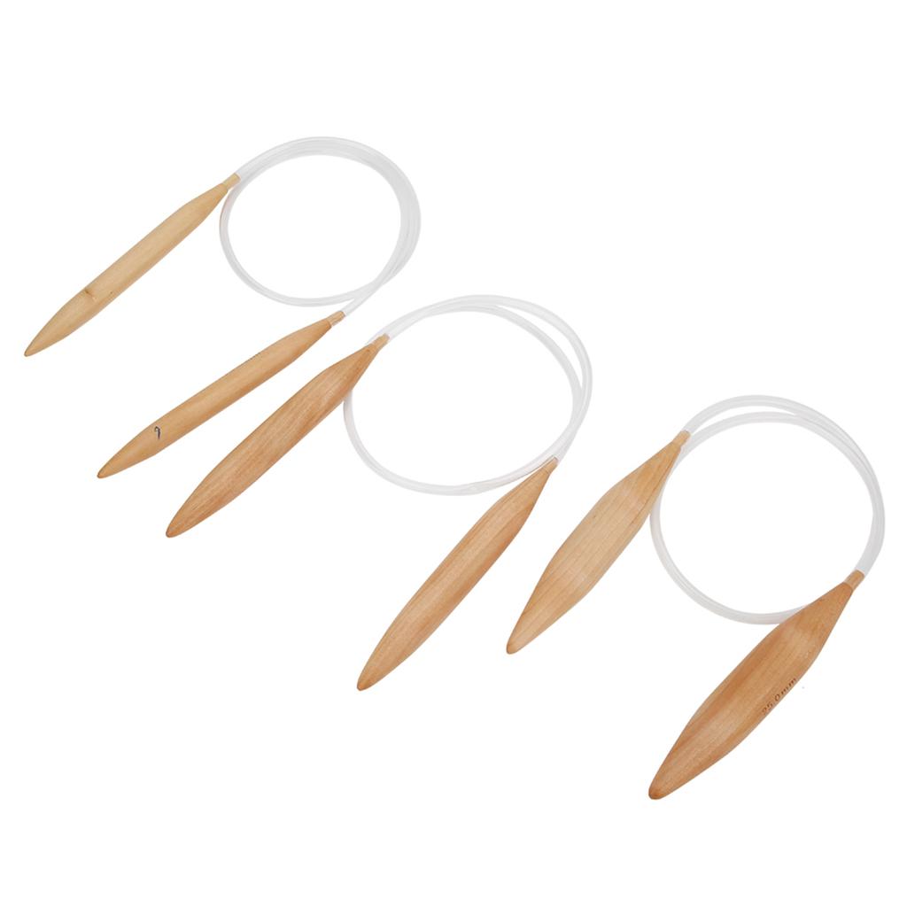 Round Braided Needle Bamboo Transparent Crochet Knitting Tool 15mm 20mm 25mm for Woolen Yarn