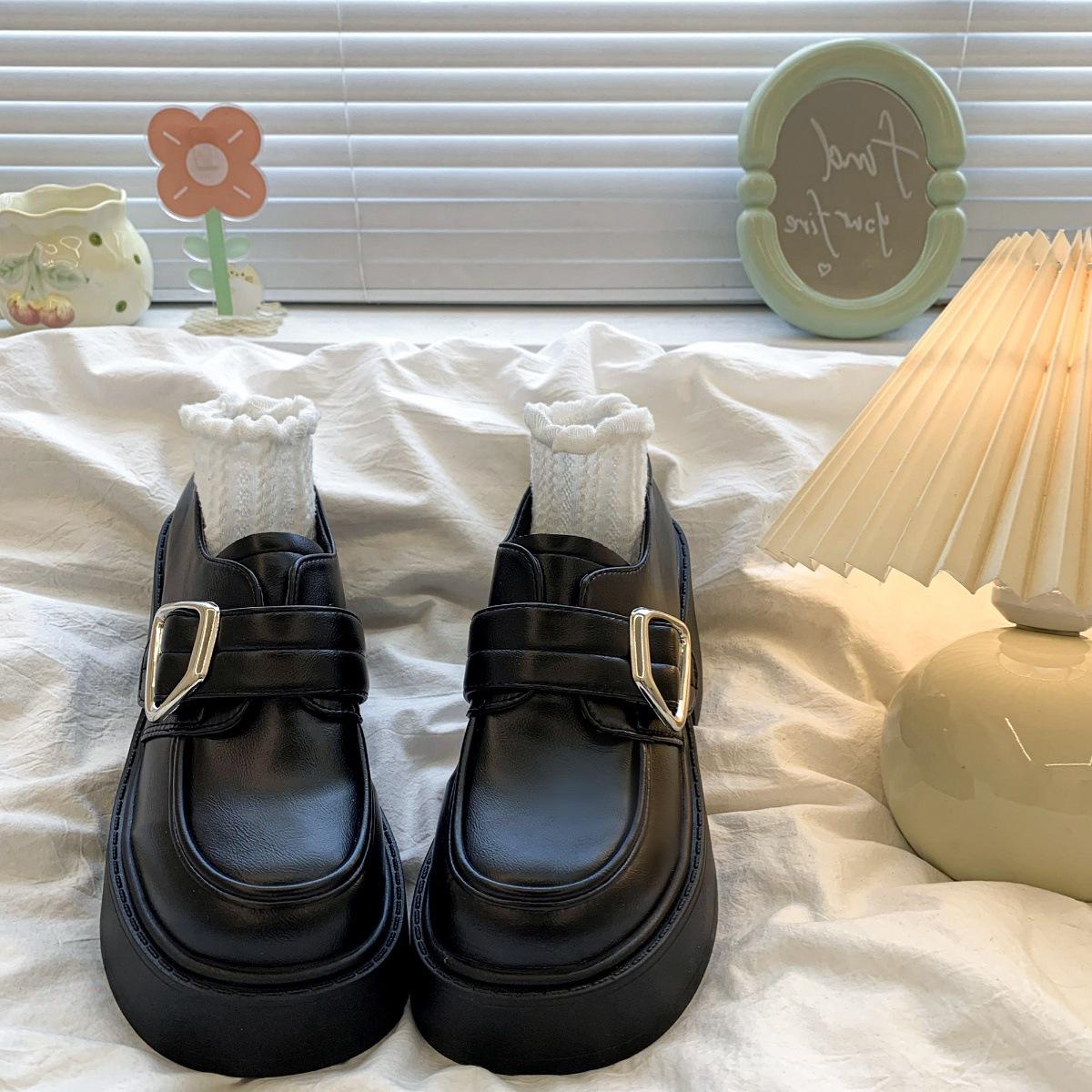 

Милые женские туфли-лоферы 8 см с пряжкой, маленькие кожаные туфли ~ весенне-летняя одежда для вечерних платьев Мэри Джейн, одинарные туфли 40 чёрный