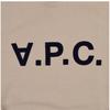 Apc Velvet Logo Standard Grand Unisex Hoodie M27908 Tbi Beige Dark Navy