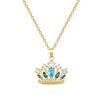 Empty Three-Dimensional Crown Light Luxury Temperament Gorgeous Full Diamond Necklace Female Versatile Collarbone Chain Titanium Steel Chain