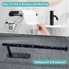 Paper Towel Holder, Self Adhesive or Drilling Paper Towel Holder Under Cabinet, Stainless Steel Black Paper Towel Holders Wall Mount for Kitchen,