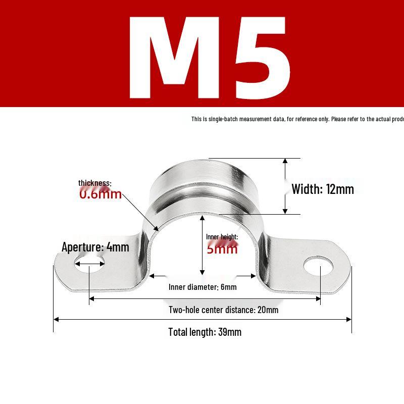 304 Stainless Steel Thickened U-Shaped Pipe Buckle Clamp for Hose and Water Pipes