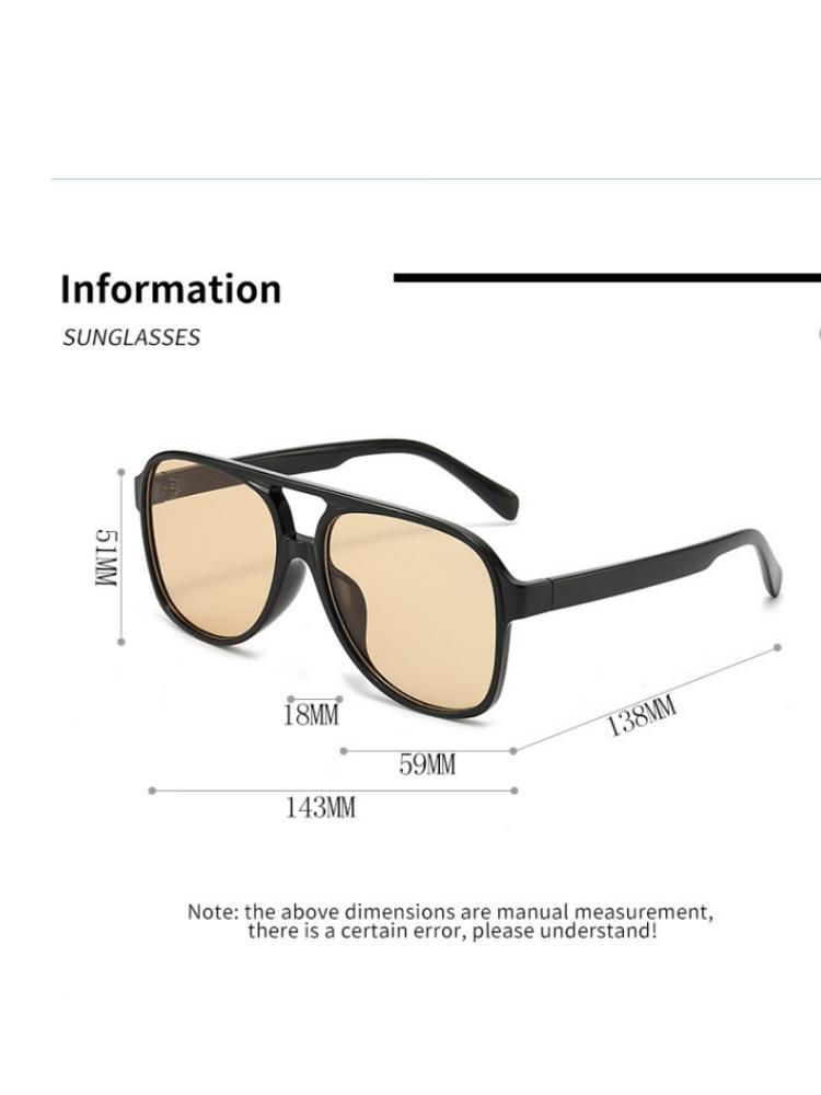 Vintage Oversized Sunglasses Women Retro Big Frame Sun Glasses Female Black Yellow Ins Style Square Oculos De Sol