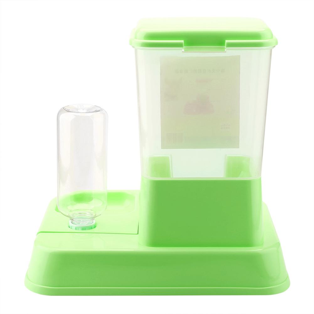 Automatic Pet Feeder Detachable Food Dispenser Water Bottle Cats Dogs Feeding Tool Pink