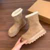 Thick-soled Snow Boots for Women 2025 Winter New Style, Fleece and Thickened Warm Cotton Shoes, Anti-slip Short Boots,Large Size