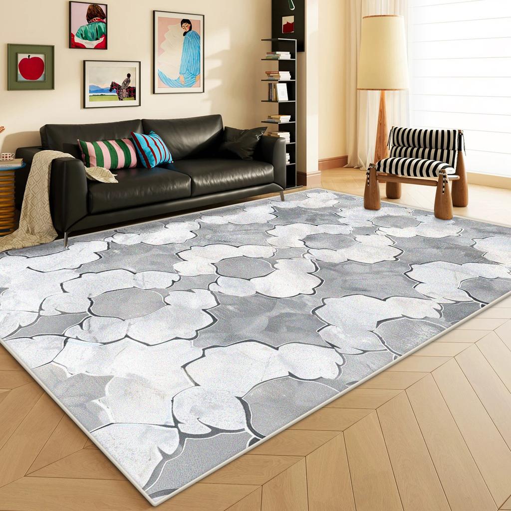 Nordic Geometric Carpet for Living Room Light Luxury Decoration Striped Abstract Rug Bedroom Kitchen Washable Non-slip Floor Mat