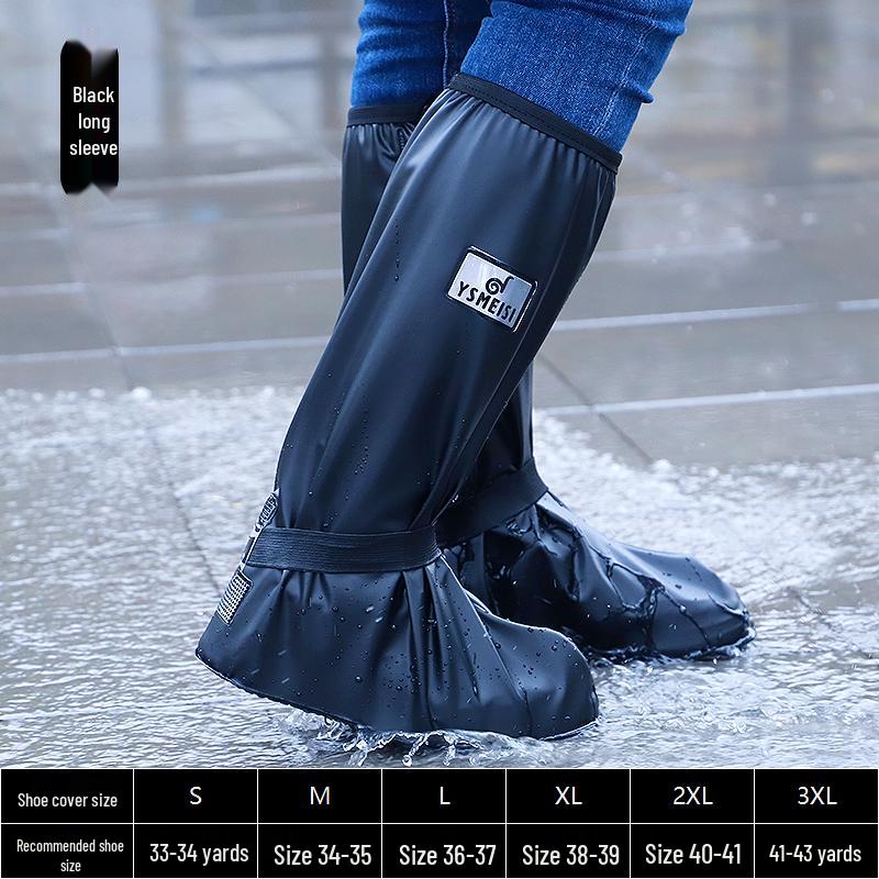 Adult Waterproof Non-Slip High-Top Rain Shoe Covers for Men & Women - Thickened, Wear-Resistant, Fashionable Rain Boots