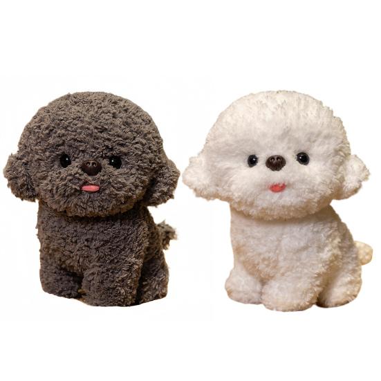 Cute Dog Plush Doll 20/30cm Realistic Soft Fluffy Stuffed Puppy with Playful Tongue Travel Companion Gift for Boys Girls