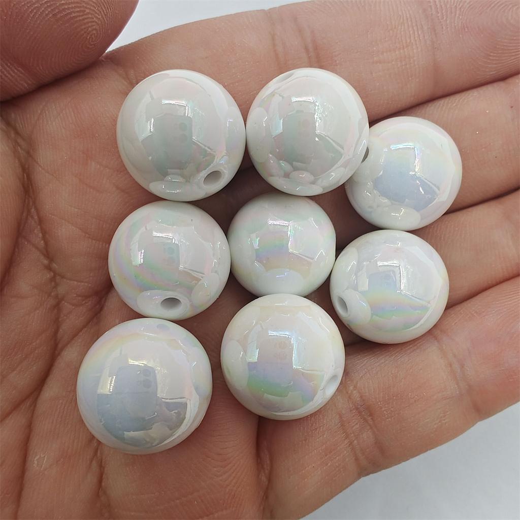 10 szt. okrągłych koralików koralikowych materiałów biżuteria akcesoria AB magiczny kolor bransoletka naszyjnik moda kreatywny ciemny dział