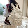 Floral Pattern Nylon Backpack With Large Capacity For Students And Casual Use