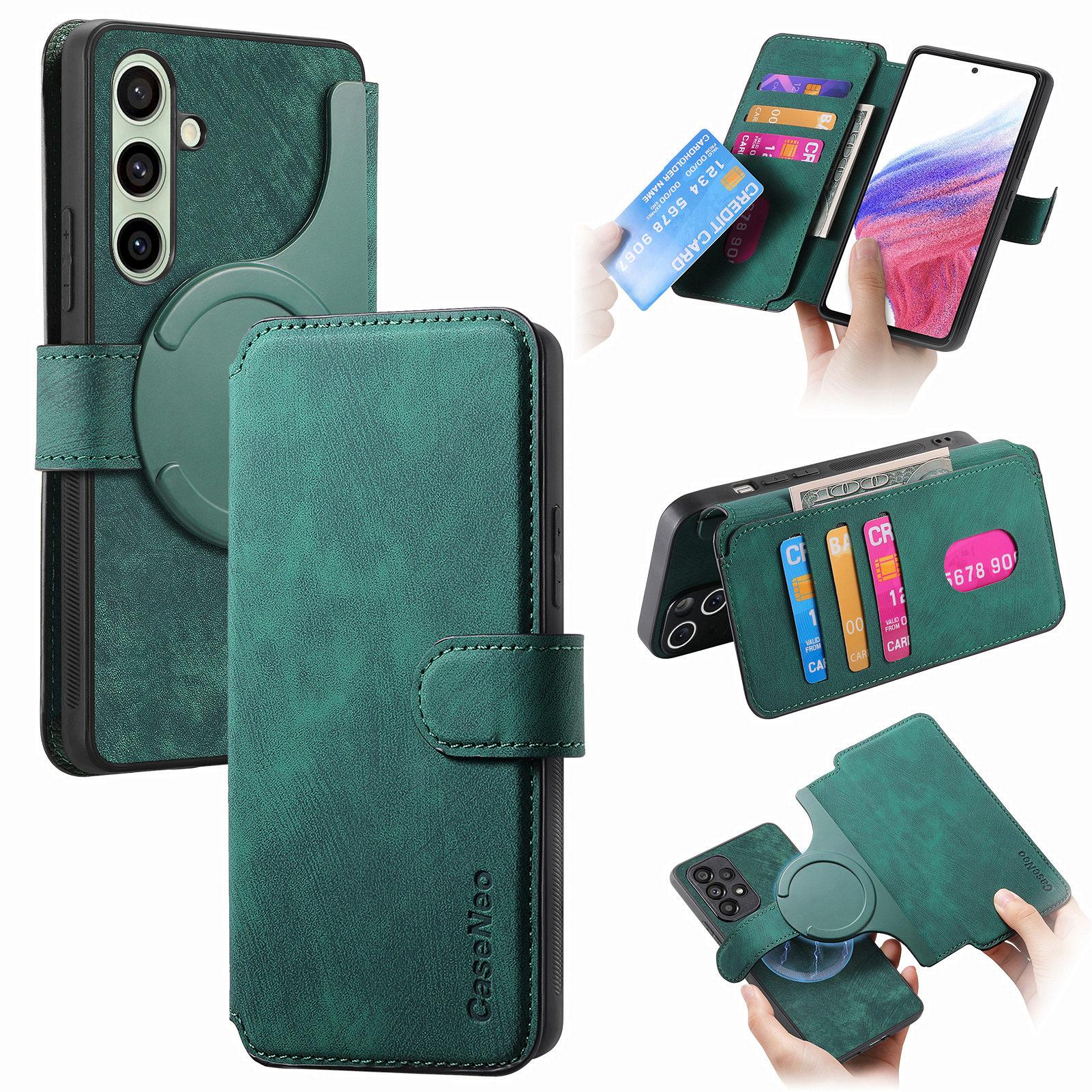 

CASENEO MW-03 Чехол для Samsung Galaxy S24 FE со съемным кошельком Кожа+ТПУ Чехол для телефона A