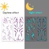 2pcs Glow In The Dark Kpop Gothic Women Face Temporary Tattoos -Cool Blue Purple Lightning & Vein Body Art Waterproof Tattoos