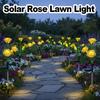 5 Heads Solar Light Yard Lights Outdoor Garden Lighting For Fence White Fence Flowers Roses Flower Lamp Flood Patio Pathway Blue