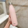 Tyeso 1000ml Stainless Steel Cola-Shaped Sports Water Bottle Vacuum Insulated Thermal Cup Portable Bike Bottle Travel Tumbler