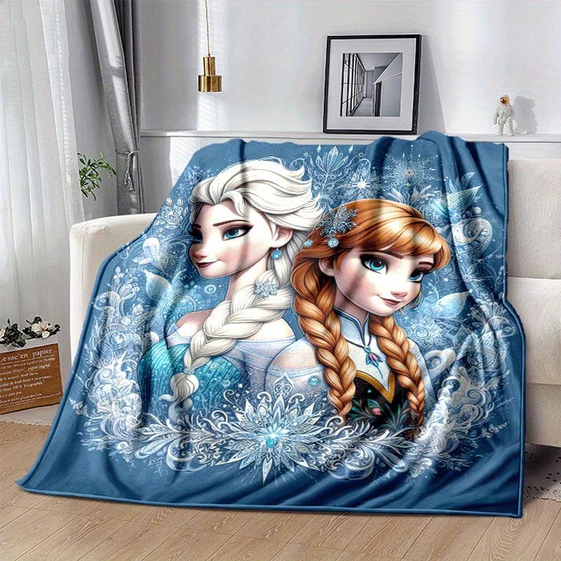 1pc Elsa Printing Blanket - Soft, All-Season Throw for Living Room, Bedroom,Personalized Gift with Adorable Cartoon Design